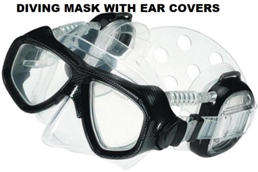 Diving mask with ear covers